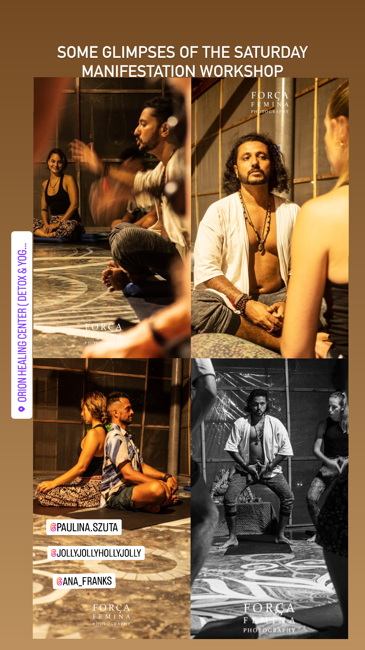 Yogi Rohan leading a workshop with group meditation scenes